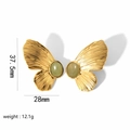 Gold-Green Butterfly Earrings (TE6090-GN)