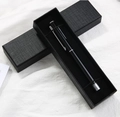 Klassieke zwarte zakelijke pen met zilveren clip in getextureerde geschenkdoos - Zwarte Zakelijke Geschenkdoos (16.5*4.5*2.5cm)