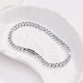 Bracciale tennis in argento con zirconi bianchi taglio marquise su vassoio conchiglia - 2.5*5 Marquise / Oro Bianco