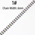 Catena a maglie a freccia in smalto blu 6mm in acciaio inossidabile placcato oro DIY - 1# Blu Forma a V (6mm Larghezza)