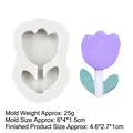 Moule silicone tulipe pour résine et argile avec dimensions finies de 4,6x2,7x1cm - Tulipe / Gris