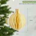 Beige 10cm honeycomb paper lantern ornament for Christmas tree decor with white hanging string - 10cm Lantern / Beige