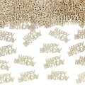 Confetti dorati glitter Happy Birthday per decorazione tavola set da 100 pezzi - 100 Pezzi / Oro