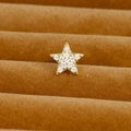 Minimalist gold star stud earrings with pavé set white cubic zirconia stones - Gold (Pave Pentagram Star Y20412-9)