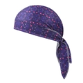 Detail of purple paisley bandana with intricate stitching and elastic sports fabric - One Size / Purple Pattern (23#)