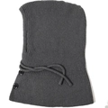 Dark grey knitted balaclava with vertical ribbed texture and functional side buttons - Dark Gray