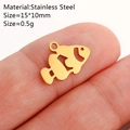 Golden stainless steel clownfish DIY pendant charm measuring 15x10mm for jewelry making - Clownfish / Gold