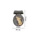 18k gold plated angel relief charm with hammered texture and measurement details - DZ1159-Black Base Gold Mary B
