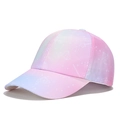 Mädchen Einhorn Baseballkappe mit rosa-violettem Farbverlauf und Sternenmustern in Seitenansicht - Diamant Stern Stab - Rosa