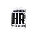 Spilla smaltata divertente Walking HR Violation in lega di zinco bianco e nero - Distintivo Lettera Walking HR Violation (QHXZ1849)