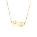 Minimalist 18k gold plated stainless steel necklace with Gothic Virgo pendant - Virgo