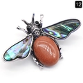Bee pendant brooch featuring brown goldstone and iridescent abalone shell wings - Gold Sand Stone (Synthetic)