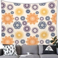 Detailed mandala tapestry hanging on a living room wall with bohemian geometric patterns - 150x100(Peach Skin) / Multicolor Style 9