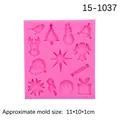 Moule de Noël rose en silicone avec formes de Père Noël, renne et bonhomme de neige - Style 1 Rose Thème de Noël