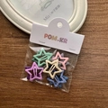 Star-shaped acetate hair clips in various macaron colors with a smooth matte finish - Pentagram / 10 Pieces Pack / Light Color Style