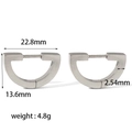 Silver geometric semi-circular earrings with detailed dimensions and weight markers - Silver Semi-Circle Hoop (TE6028-10-22S)