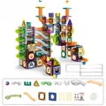 349-piece magnetic tile pipe marble run set with colorful tubes and connectors for kids - 349PCS (English Color Box)