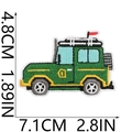 Green jeep camper embroidery patch for outdoor gear measuring 7.1cm x 4.8cm - Jeep Style