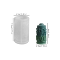 Classical cylinder silicone mold with teal floral relief wax candle finished product - No.3 Pattern Cylinder