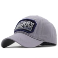 Gray embroidered baseball cap with blue Tours lettering and curved brim for sun protection - Adjustable / Gray