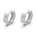 Zilveren S925 sterling zilveren oorringen met spikes en zirkonia voor mannen - Klinknagel Spike / Zilver