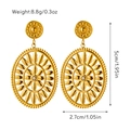 Detail of vintage bohemian flower earrings with size and weight measurements included - Hollow Sunflower (JDE2502032)