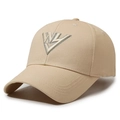 Beige cotton baseball cap featuring high-quality 3D embroidered WY letters in a classic fit - Khaki