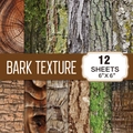 12 sheets of vintage 6x6 inch bark texture paper for scrapbooking and DIY crafts - Bark Texture (G038)