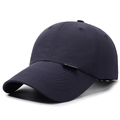 Men's navy blue quick-dry sun hat for outdoor sports with breathable vent design - Adjustable / Navy Blue