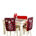 Christmas chair covers with red black plaid pattern and Jingle Bells snowflake print - Christmas Bell
