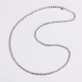 Collana a catena barbazzale in argento lucido con chiusura a moschettone e layout a forma di G - Color Acciaio