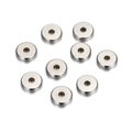 Perline distanziatrici piatte in acciaio inossidabile argento per creazione gioielli fai da te - 3mm x 1.2mm Foro / Color Acciaio