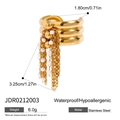 Goldener Edelstahlring mit mehrlagigem Perlen-Tassel-Design und wasserfestem Finish - Perlenquaste Mehrschichtig Offener Stil (JDR0212003) / Gold