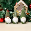 Set di 3 gnomi natalizi in maglia rosso verde e bianco per decorazioni per l'albero - Confezione da 3 / Set con Zirconia Verde