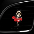 Red ballerina car air vent clip aromatherapy diffuser with sparkling rhinestones - Red Dancing Girl