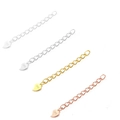 S925 sterling silver extender chains in silver gold and rose gold with heart charms - 3CM Heart Extension Chain / Silver