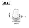 Kleine zilveren hart hangslot hanger van roestvrij staal, afmetingen 17mm x 11mm - Klein Hartslot-5 / Staalkleur