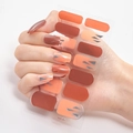 3D laser gold geometric nail stickers in orange and brown tones model DQ3-21 - Orange Brown Silver Geometric Graphic Style (DQ3-021)