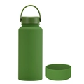 1L olive green insulated sports bottle with matte finish and matching silicone boot - 1 L / Army Green