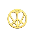 Golden stainless steel lotus peace sign charm for DIY jewelry and necklace making - Gold Smooth Hoop