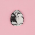 Mini marble pattern finger puff for precise makeup application and concealer blending - Single Black White Marble Thumb Puff