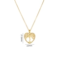 Golden Tree of Life necklace variant with colorful zircons, size 21.8mm x 22mm - Heart Tree of Life-Gold-Multi Color-21.8x22mm