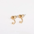 Pendientes jacket de oro con brillantes piedras de circonita transparente para mujer - Abril-Zirconia Blanca