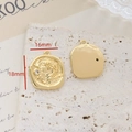 Golden vintage coin pendant with portrait relief and zircon for jewelry making - Style 9-Irregular Portrait