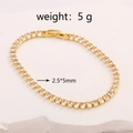Detailed shot of gold marquise zirconia tennis bracelet showing dimensions and 5g weight - Gold (91)