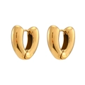 Poliertes 18K Gold Herz-Creolen für Damen, minimalistischer und eleganter Schmuckstil - Gold Herz Ohrschnalle