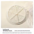 Mix of 1mm to 5mm cream white round pearls for DIY nail art in a 6-compartment storage box - Round Cream White Pearls