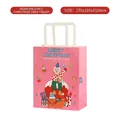 Pink Christmas gift bag with cartoon character and Merry Christmas text, 270x210x110mm size - Christmas Sweetheart-Pink