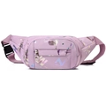 Sac banane en nylon violet avec imprimés lettres colorés et sangle réglable - Style 3 Violet