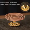 Support d'encens lotus doré pour bâtonnets et spirales, diamètre compact de 3,8 cm - Petit Plateau + Gourde Or